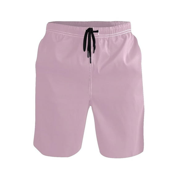 joogoo Men's Swim Trunks Light Pink Beach Shorts with Pockets M