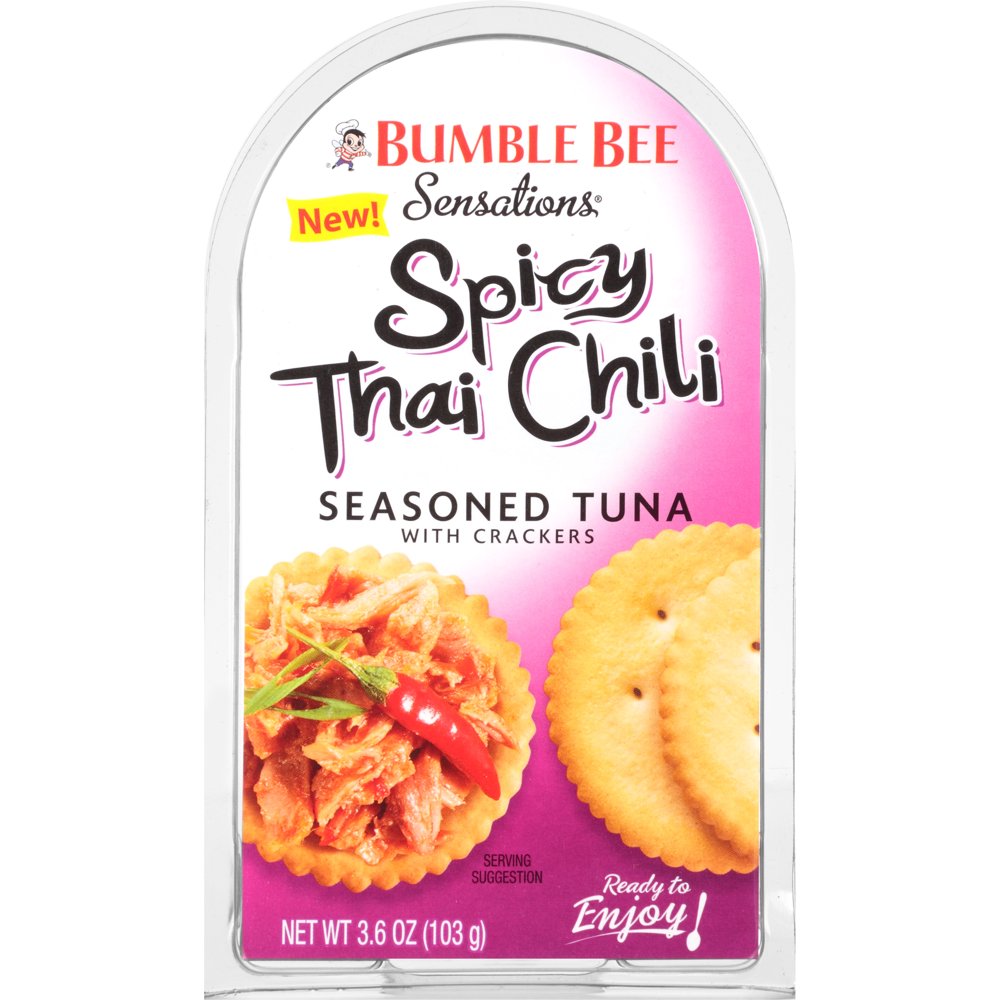 Bumble Bee Sensations Spicy Thai Chili Seasoned Tuna with Crackers, 3.6