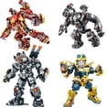 thumbnail image 2 of New Marvel Avengers Temple Building Blocks Iron Man Mech Weapon Shield Toy Hulk Armor Assembled Building Block Children's Gift Fivean unisex, 2 of 2