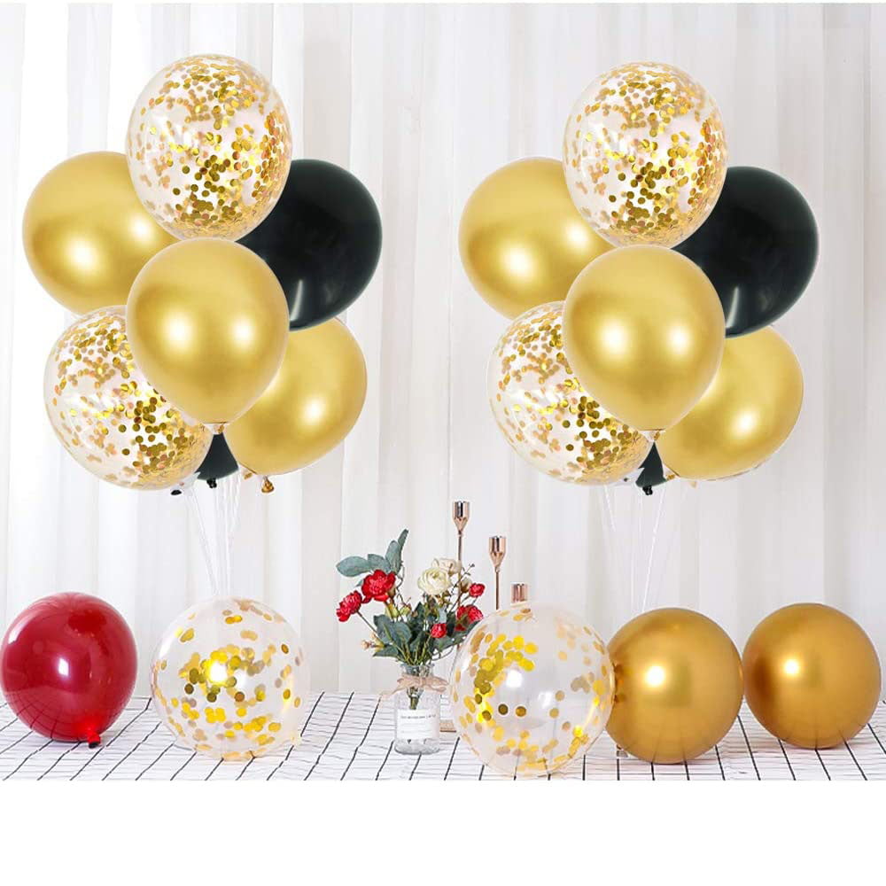 TONIFUL Black Gold Balloon Centerpieces for Table,Balloons Stand Kit for  Black Gold Party Decorations Christmas Father's Day Engagement 50th  Birthday