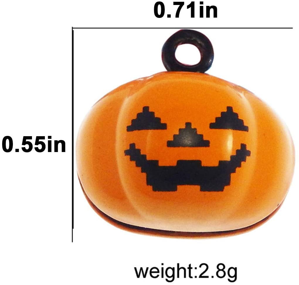 10x Halloween Pumpkin Bell Metal Pendant Hanging Holiday Ornament Decor Prop 