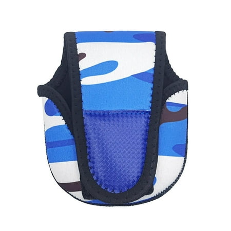 GARENAS Fishing Reel Cover /Baitcasting Reel Case Bag Protective Pouch Storage Cover Bag for 100 150 Series Baitcaster Fishing Reel Bag Storage Case Luya Water Drop Wheel Bag Blue