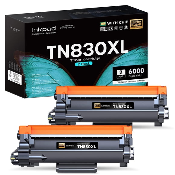 TN830XL Toner Cartridges Replacement for Brother 830 TN830 TN830-XL 830XL Toner Cartridge Compatible with Brother HL-L2460DW DCP-L2640DW HL-L2400D HL-L2405W MFC-L2820DW Printers (