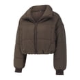 thumbnail image 5 of Liacowi Women Juniors Quilted Puffer Coat Winter Lightweight Long Sleeve Warm Outerwear Stand Collar Padded Jacket with Pockets, 5 of 7