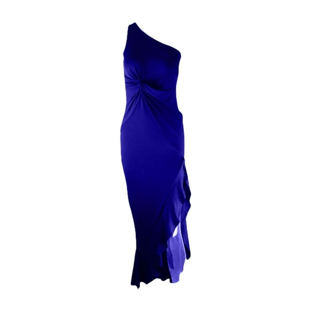 Vestidos de novia Prolriy para mujer, vestido formal largo con volantes y abertura hasta el suelo, vestido de noche, vestidos de fiesta para mujer 2024, vestido formal azul XL