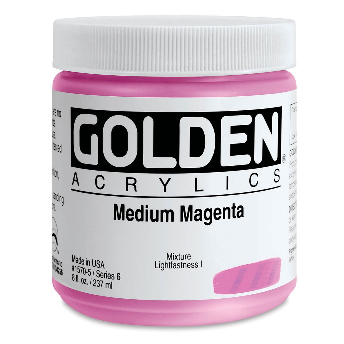 Golden Heavy Body Artist Acrylics - Medium Magenta, 8 oz Jar