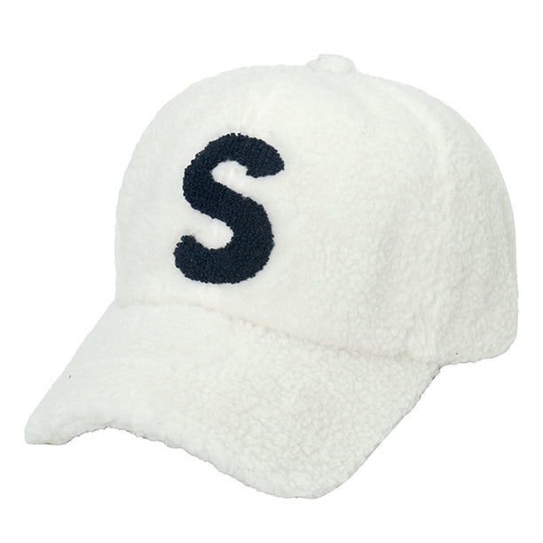 Gorra de béisbol de lana de cordero ajustable, gorra de béisbol de vellón de peluche, gorra de invierno con agujero para cola de caballo para mujeres, hombres y viajes al aire libre