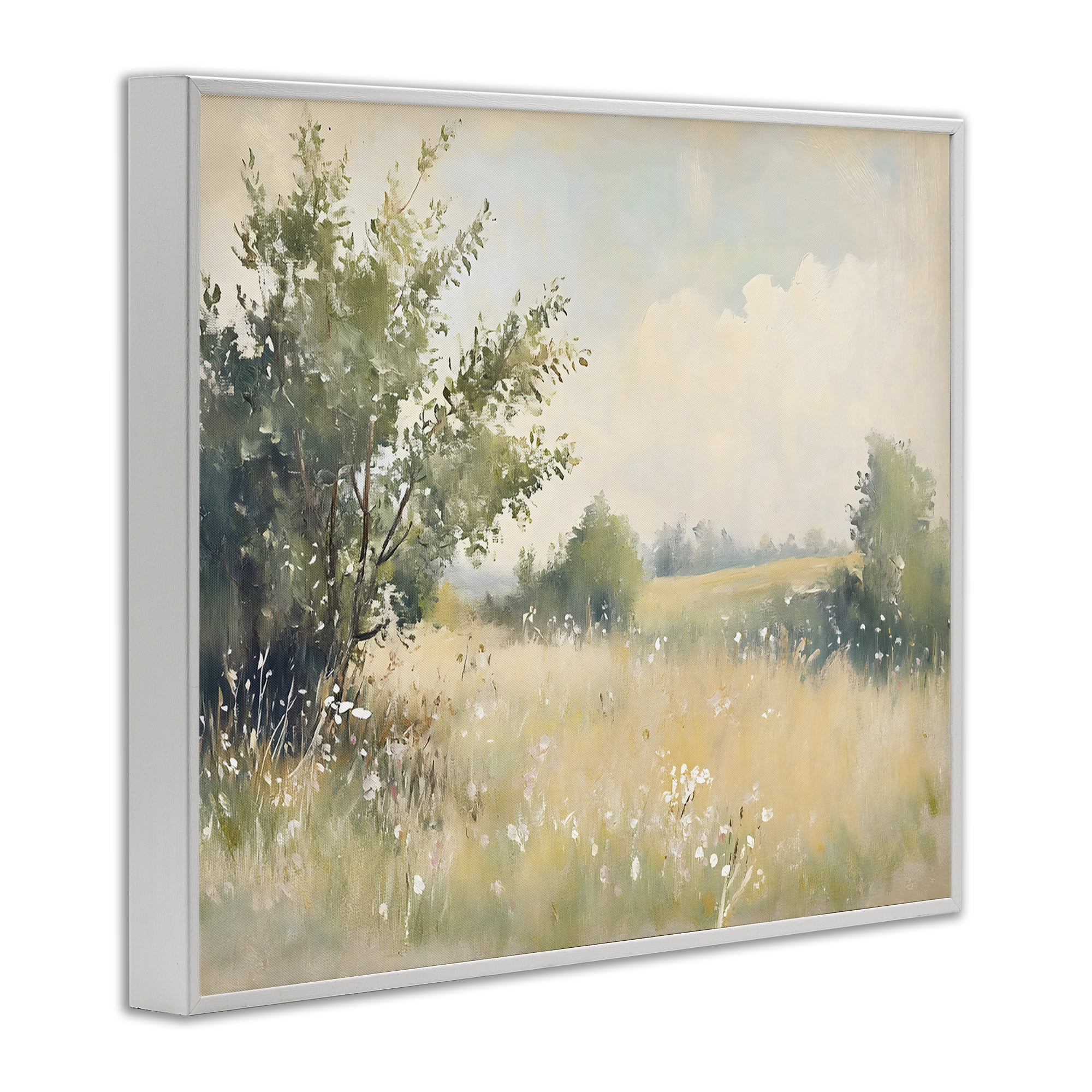 Stupell Industries Summer Meadow in Soft Light White Framed Giclee Art, design by Creative Studio