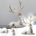 thumbnail image 2 of HCTSHG Christmas Reindeer Sculpture, Resin Deer Christmas Decoration, Matte Resin Elk Statues for Home Decor, Ideal for Living Room, Bedroom, Office, Bookshelf, and Desk Ornaments, 2 of 9