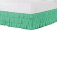 thumbnail image 2 of BedDecor Multi Ruffle Skirt 15 Inches Aqua Blue/Queen Egyptian Cotton Base Valance Sheet, 2 of 5