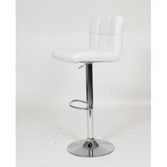 Nmkwnr 2 Pack Adjustable Swivel Barstool with Metal Frame and Footrest, Faux Leather Bar Stool for Dining Room, Bar, Living Room,White