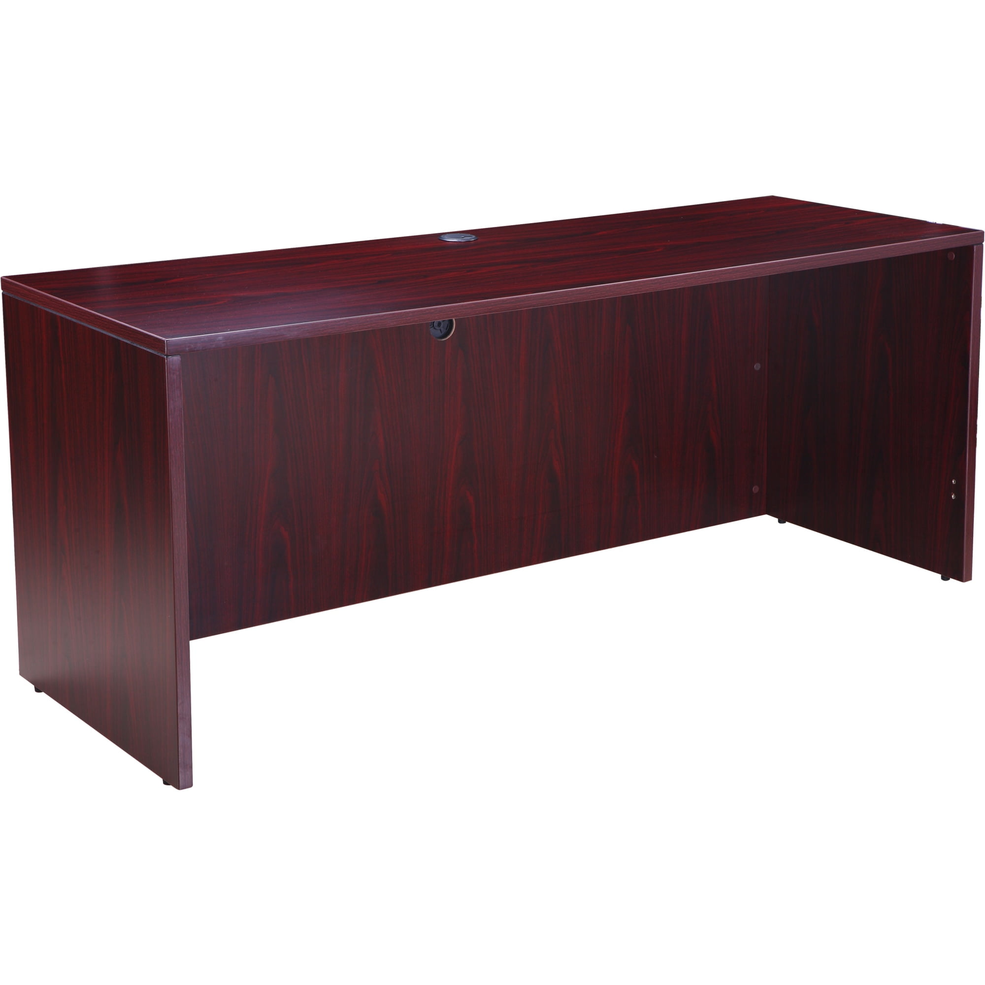 Boss Office Products Holland Series Executive U-Shaped Desk With File Storage Pedestal And Hutch, Mahogany