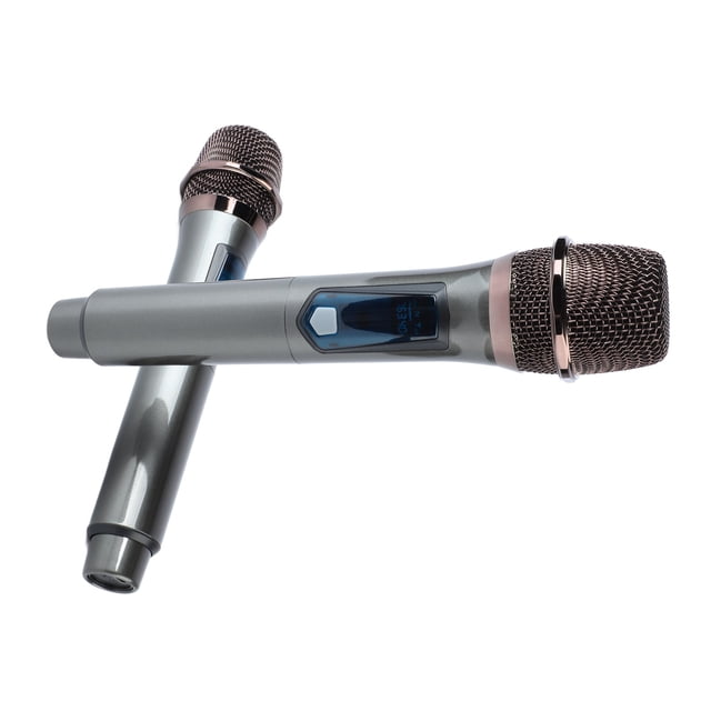Micrófono Inalámbrico, 1 Para 2 Diseño De Bobina Dinámica De Micrófono Inalámbrico ABS UHF 800MAH Para Al Aire Libre