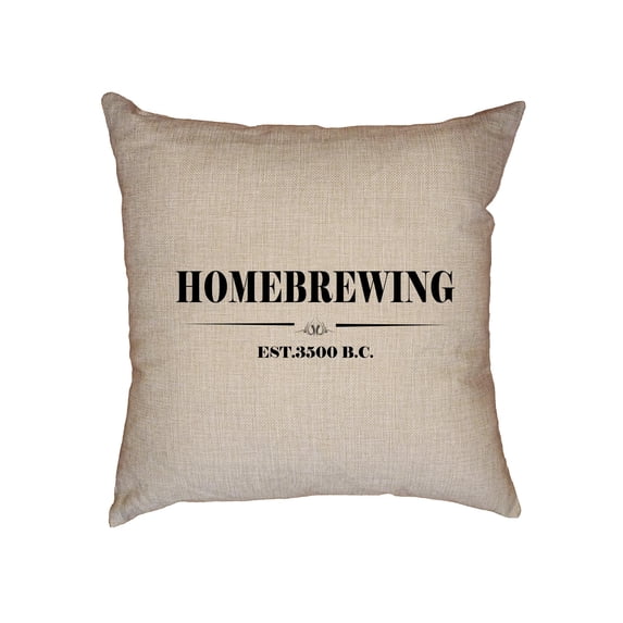 Homebrewing Est. 3500 B.C. - Beer Brewing Love Decorative Linen Throw Cushion Pillow Case with Insert
