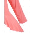 thumbnail image 4 of Anudada sólido Tamaño Top Volantes Hem Plus Rosegal Camisetas tallas grandes, 4 of 5