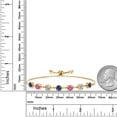 thumbnail image 3 of Gem Stone King 2.91 Ct Blue Created Sapphire Pink Created Sapphire 18K Yellow Gold Plated Silver Lab Grown Diamond Tennis Bracelet for Women (Fully Adjustable up to 9 inch), 3 of 3