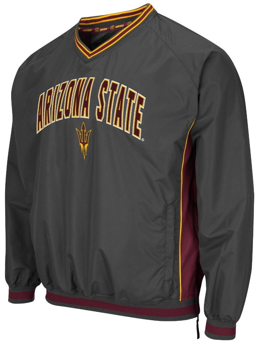 Arizona State Sun Devils NCAA "Fair Catch" Pullover Men's Jacket Charcoal by Colosseum