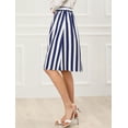 thumbnail image 4 of Allegra K Falda Mujer Midi A Rayas Con Botones Y Elástica, dos colores Blanco azul M, 4 of 6
