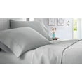thumbnail image 4 of Linen Sheets 4 Piece Luxury Bed Sheets Set, Microfiber 14" Deep Pocket, Soft Cooling Bedding- Light Grey Solid, Queen Size, 4 of 7