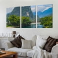 thumbnail image 2 of nygtbtfer 3 Panel Wall Art Modern Artworks for Home Decor Canvas Prints Guilin in Yangshuo Guangxi beautiful landscape Pictures for Living Room Bedroom Decoration, Ready to Hang 12x16x3pcs, 2 of 4