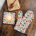 thumbnail image 6 of Pioneer Flower Floral Print Pattern 1-Pack Oven Mitts Set, Heat Resistant Kitchen Gloves, 7.7" X 12", 6 of 6