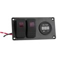 thumbnail image 4 of Panneau de Commutation de Rocker, Haut de Gamme2 Gang 12-24V Rouge LED Panneau de Commutation de Rocker avec Voltmètre Universel pour 12V-24V Voiture RV Bateaux Marins Yachts, 4 of 8