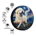 thumbnail image 4 of Fuzoiu Vintage Starry Sky Puppy Print Universal Spare Tire Cover with Buckle Strap, Waterproof Wheel Covers for Jeep, Trailer, RV, Truck and All Car-16 inch, 4 of 6