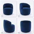thumbnail image 5 of Ouyessir Modern Teddy Swivel Barrel Accent Chair, Dark Blue, 5 of 6