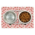thumbnail image 1 of Strawberry Pet Mat for Food and Water, Retro Style Pattern with Graphic Strawberries and Flower Petals, Non-Slip Rubber Mat for Dogs and Cats, 18" X 12", by Ambesonne, 1 of 2