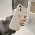 thumbnail image 5 of Compatible for iPhone 14 Plus Case Cute Painted Design Brown Bear with Cheeks for Women Girls Fashion Slim Soft Flexible TPU Rubber for iPhone 14 Plus-Beige, 5 of 8