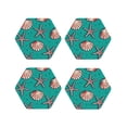 thumbnail image 2 of Disketp Starfish And Shell Funny Coasters,4 Pcs Leather Coasters With Holder, Perfect Housewarming Hostess Gifts,Protect Furniture From Water Marks Scratch And Damage, 2 of 9