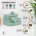 thumbnail image 4 of Ample Decor 100% Cotton Hand Towel for Kitchen Set of 8 Mint Green - 18 X 28 Inch - Mulaayam Collection, 4 of 6