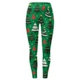 thumbnail image 5 of Fiaer black leggings woemn christmas tree plus size yoga pants slim fit trendy soft high waisted workout trousers Green S, 5 of 5