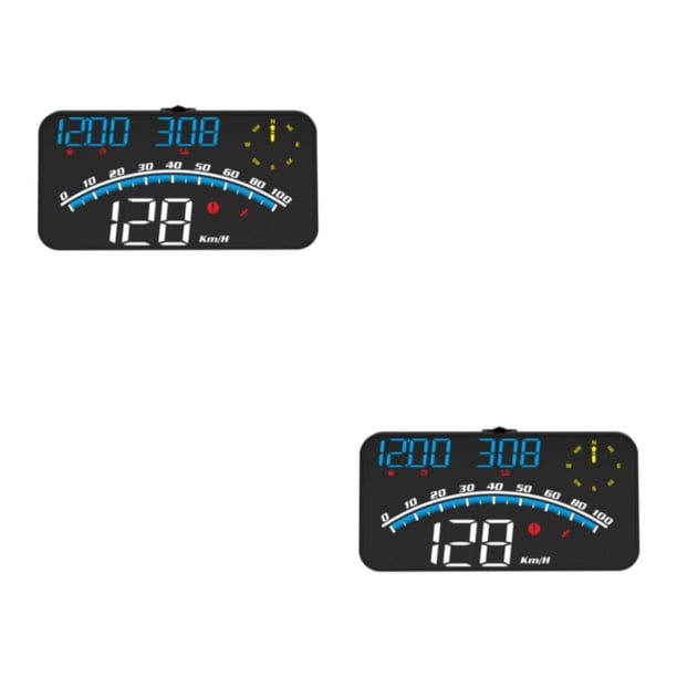 sweethay Car Head Up Display Digital 5.5inch Alarms Accessories Multifunctional Overspeed Speedometer Screen Rectangular 2piezas