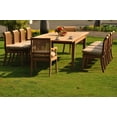 thumbnail image 5 of Teak Dining Set: 10 Seater 11 Pc: Large Atnas 118" Dining Rectangle Table Table, 2 Arm & 8 Giva Armless Chairs Outdoor Patio Grade-A Teak Wood WholesaleTeak #WMDSGV56, 5 of 7