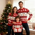 thumbnail image 4 of AUNVITO Women&Men's Family Christmas Sweater Reindeer Snowflake Knit Pullover for Festive Matching Cozy Family Outfits, 4 of 7