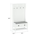 thumbnail image 3 of WIAWG Tall Hall Tree with Shoe Storage Bench for Entryway White, 3 of 6