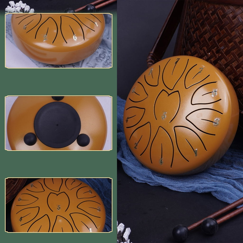 Portable Small Healing Drum Portable Handpans Drum Percussions Instrument 11 Tone Small Steel Tongue Drum Musical Toy