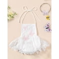 thumbnail image 3 of Bagilaanoe Newborn Baby Girl Summer Rompers Dress Butterfly Sleeveless Bodysuits + Hairband 3M 6M 9M 12M 24M Infant Tulle Patchwork A-line Dresses, 3 of 9