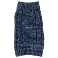 thumbnail image 3 of Classic True Blue Heavy Cable Knitted Ribbed Fashion Dog Sweater, 3 of 4