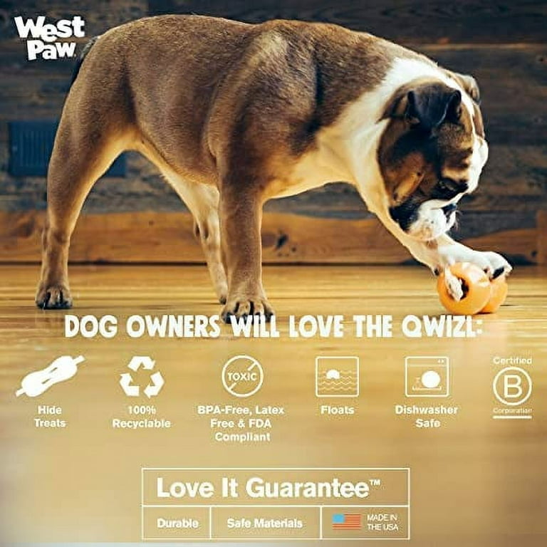 West Paw Zogoflex Qwizl Dog Puzzle Treat Toy – Interactive Chew