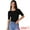 Black, variant on DARING DIVA Women's Short Sleeve Basic Lightweight Stretchy T-Shirt XS Black