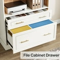 thumbnail image 6 of Tribesigns Modern White Filing Cabinet with 5-Tier Bookshelf for Home Office, 6 of 7