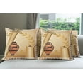 thumbnail image 6 of Ambesonne Retro Throw Pillow Cover 4 Pack, Hellenic Heritage, 16", Pale Brown Cinnamon, 6 of 7