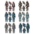 thumbnail image 1 of SUNSIOM Pyjamas de Noël Assortis pour la Famille Combinaisons Imprimé Élan Père Noël Flocon de Neige Cerf à Capuche Manches Longues Fermeture Éclair Pyjama, 1 of 7