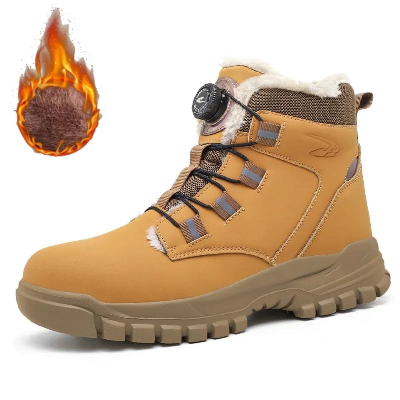 Fashion 2024 Winter Velvet Men Work Safety Shoes Construction Site