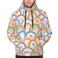 thumbnail image 2 of Bingfone Rainbow Flowers Men's Drawstring Hoodie Long Sleeve Pocket Sweatshirts-3X-Large, 2 of 6