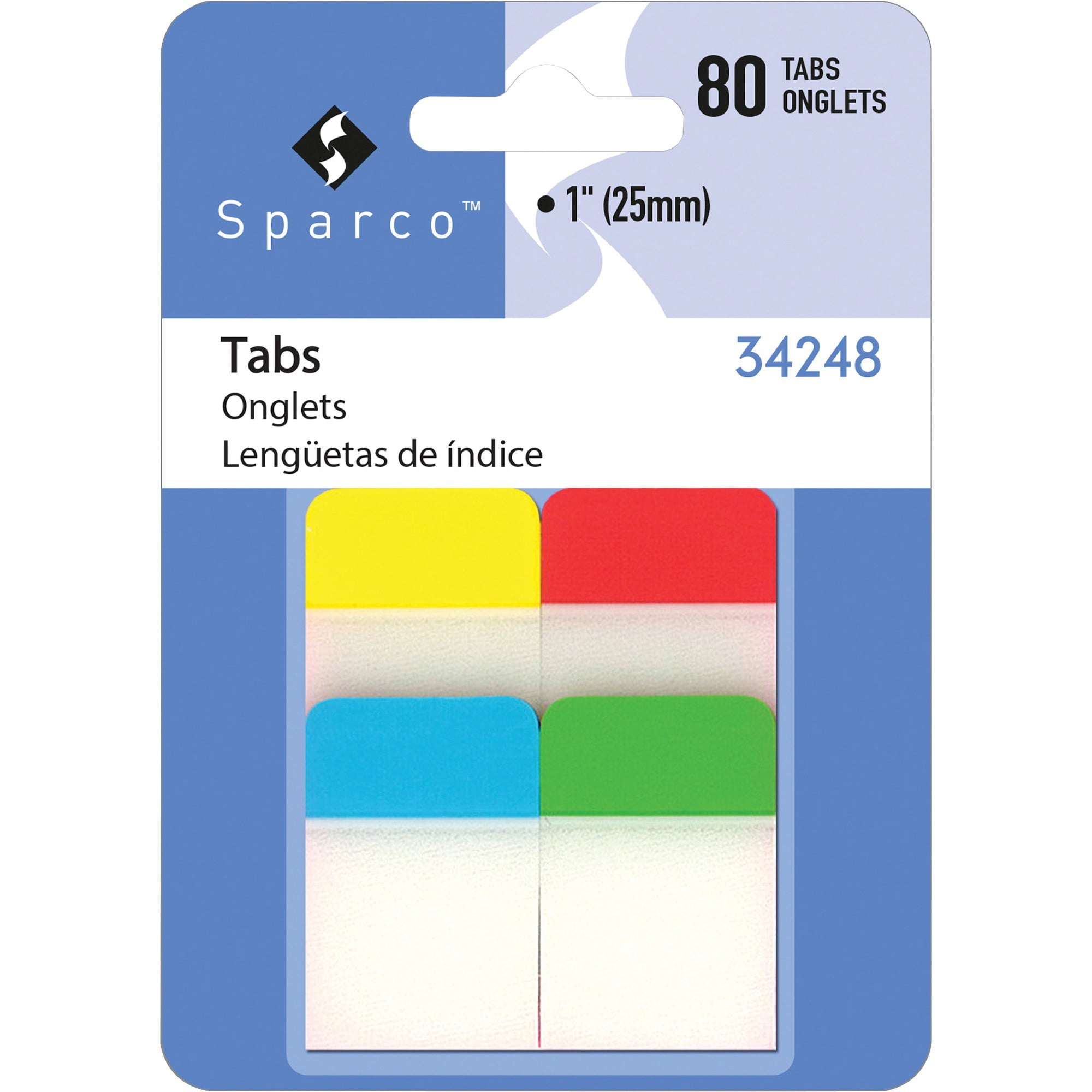 Sparco 1' Durable Tabs, 80 Per Pack (Quantity)