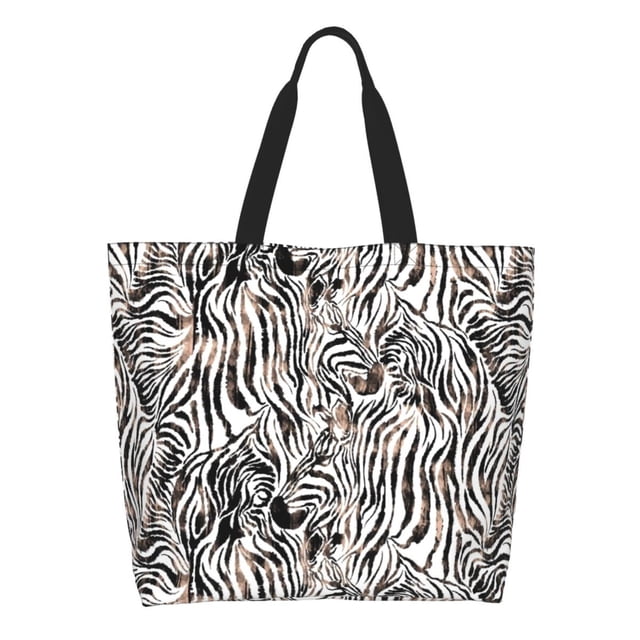 Easygdp Leopard And Zebra Bolsas Tote para Mujer, Bolsos de Hombro para Viaje, Bolsos de Mano de Gran Capacidad para Compras y Trabajo
