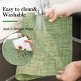 thumbnail image 4 of Evlmd Placemats, Vinyl Woven Place Mats for Kitchen Table Indoor/Outdoor, Washable Wipeable Dining Green Placemats Set of 4, 12x18 Inch, 4 of 7